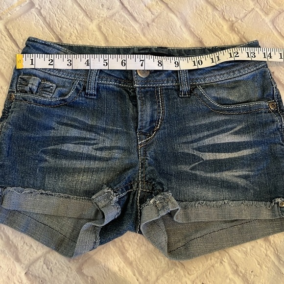 y2k denim low rise micro mini shorts Size 5 - Picture 8 of 9